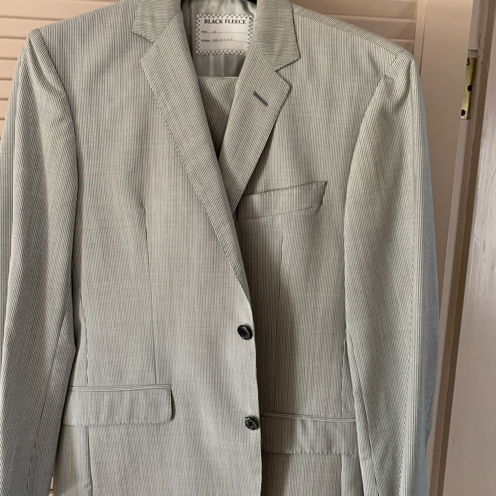 Seersucker Brooks Brothers suit.